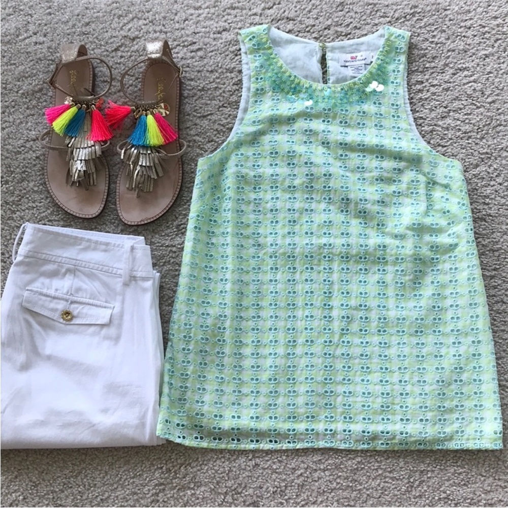Vineyard Vines Ripple Eyelet & Gingham Blouse - Picture 3 of 6